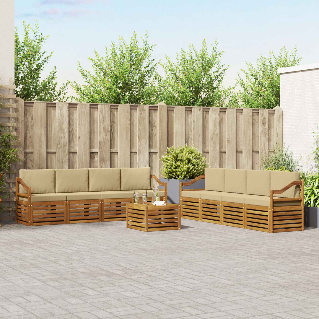 Udendørs sofagruppe 9 stk. Naturlig og Beige