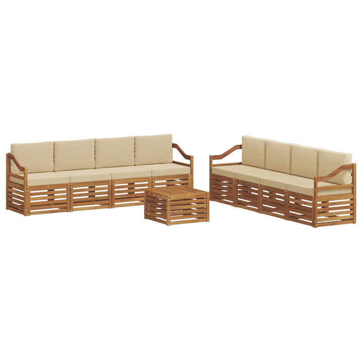 Udendørs sofagruppe 9 stk. Naturlig og Beige