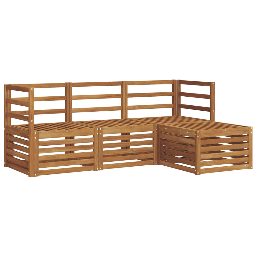 Udendørs sofagruppe 4 pcs Naturfarvet