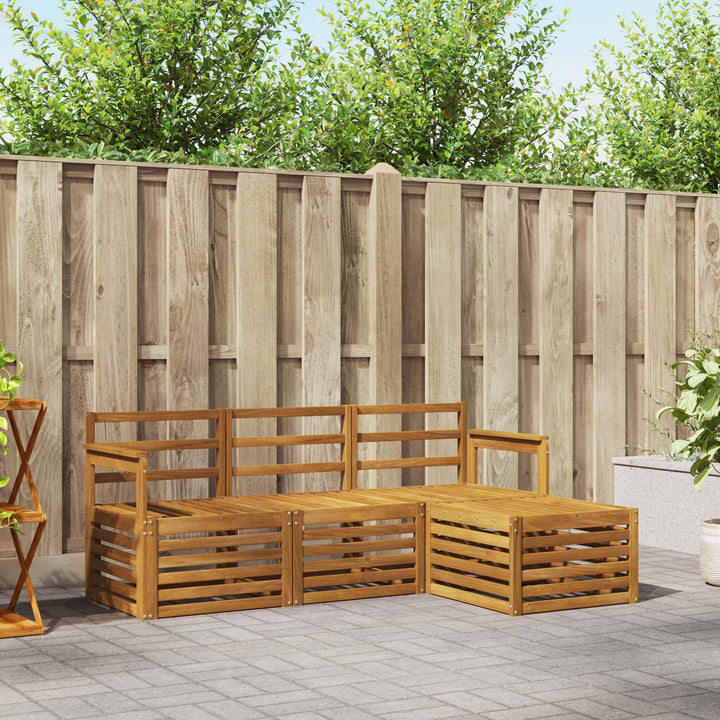 Udendørs sofagruppe 4 pcs Naturfarvet
