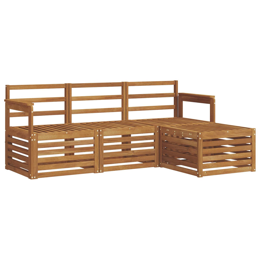 Udendørs sofagruppe 4 pcs Naturfarvet