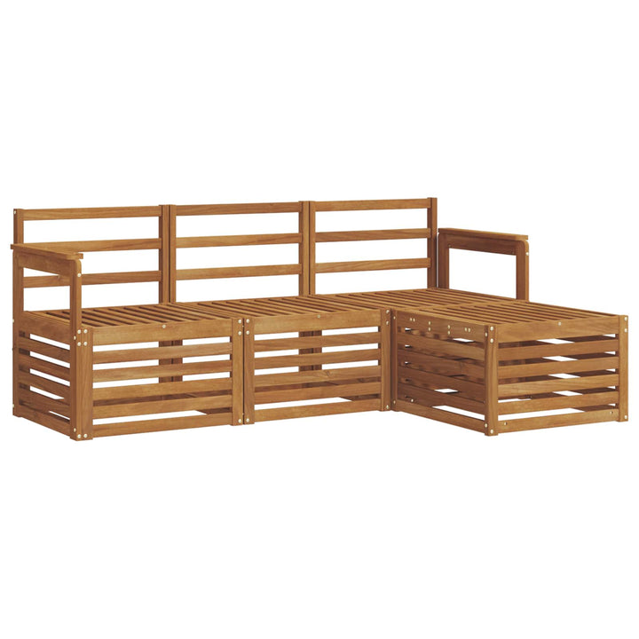 Udendørs sofagruppe 4 pcs Naturfarvet