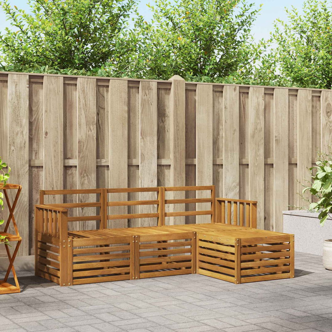 Udendørs sofagruppe 4 pcs Naturfarvet