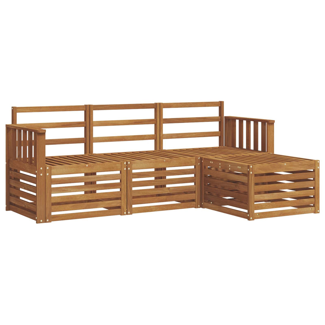 Udendørs sofagruppe 4 pcs Naturfarvet