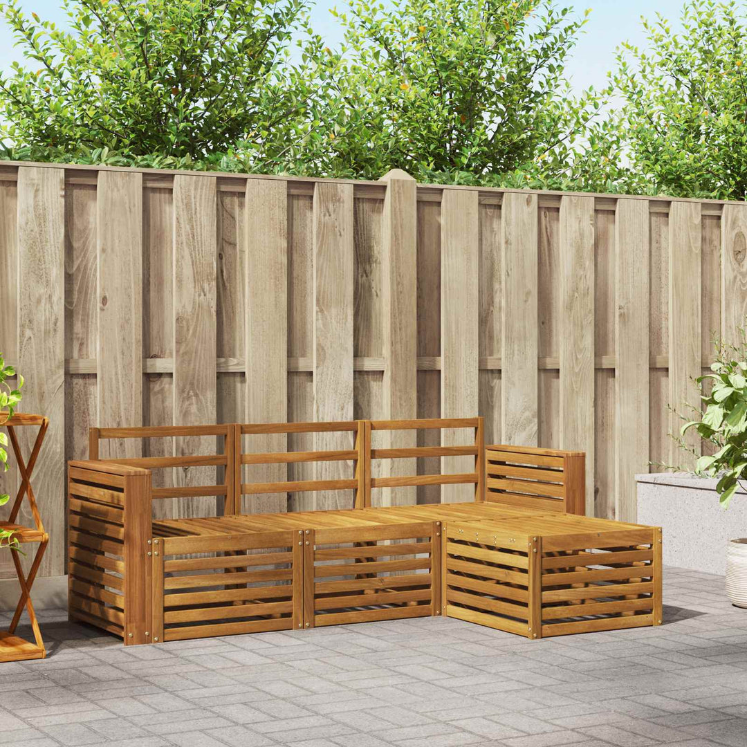 Udendørs sofagruppe 4 pcs Naturfarvet