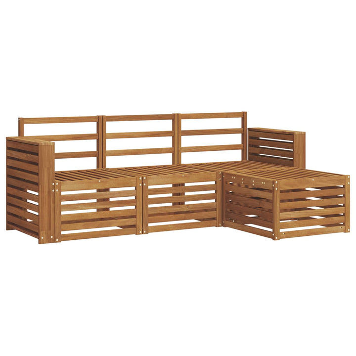 Udendørs sofagruppe 4 pcs Naturfarvet