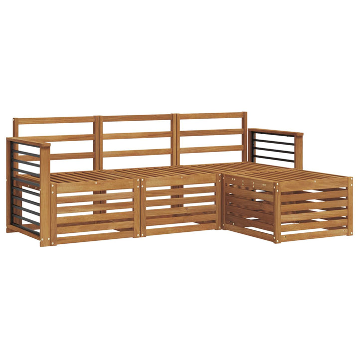 Sofasæt 4 pcs Naturfarvet Massivt Akacietræ