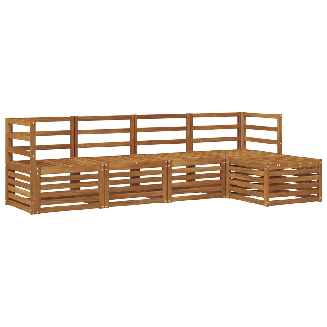 Udendørs sofagruppe 5 pcs Naturfarvet