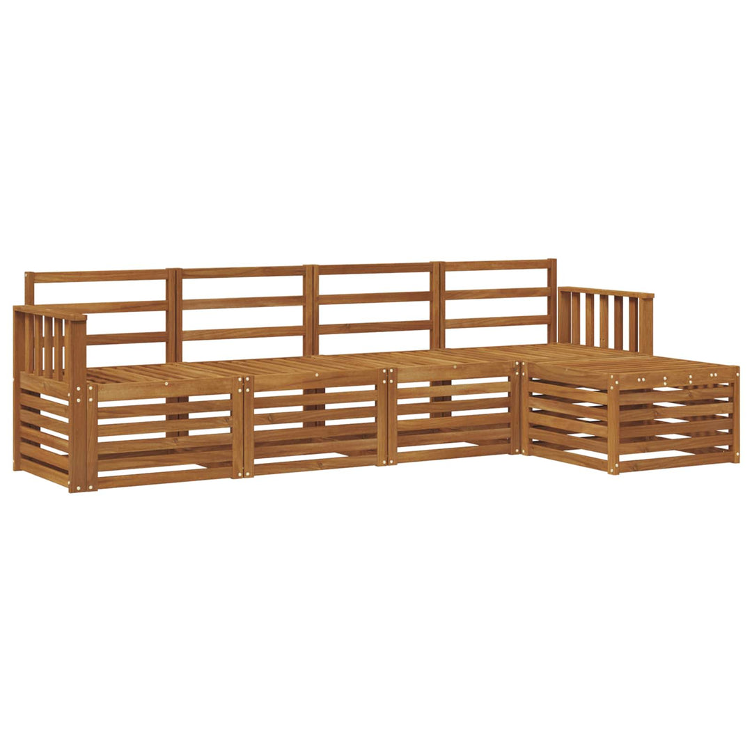 Udendørs sofagruppe 5 pcs Naturfarvet