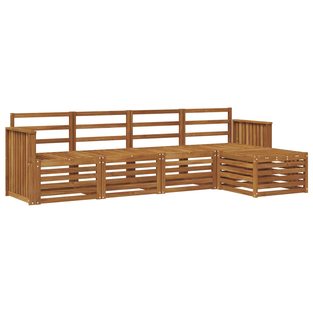 Udendørs sofagruppe 5 pcs Naturfarvet