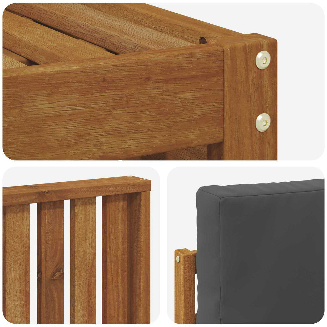 Udendørs sofagruppe med pude 5 pcs Naturlig og Antracit