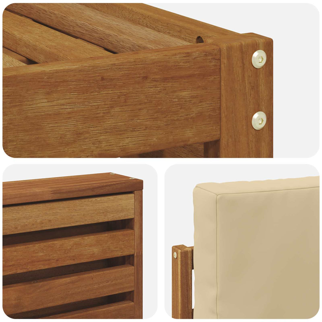 Udendørs sofagruppe med pude 5 pcs Naturlig og Beige