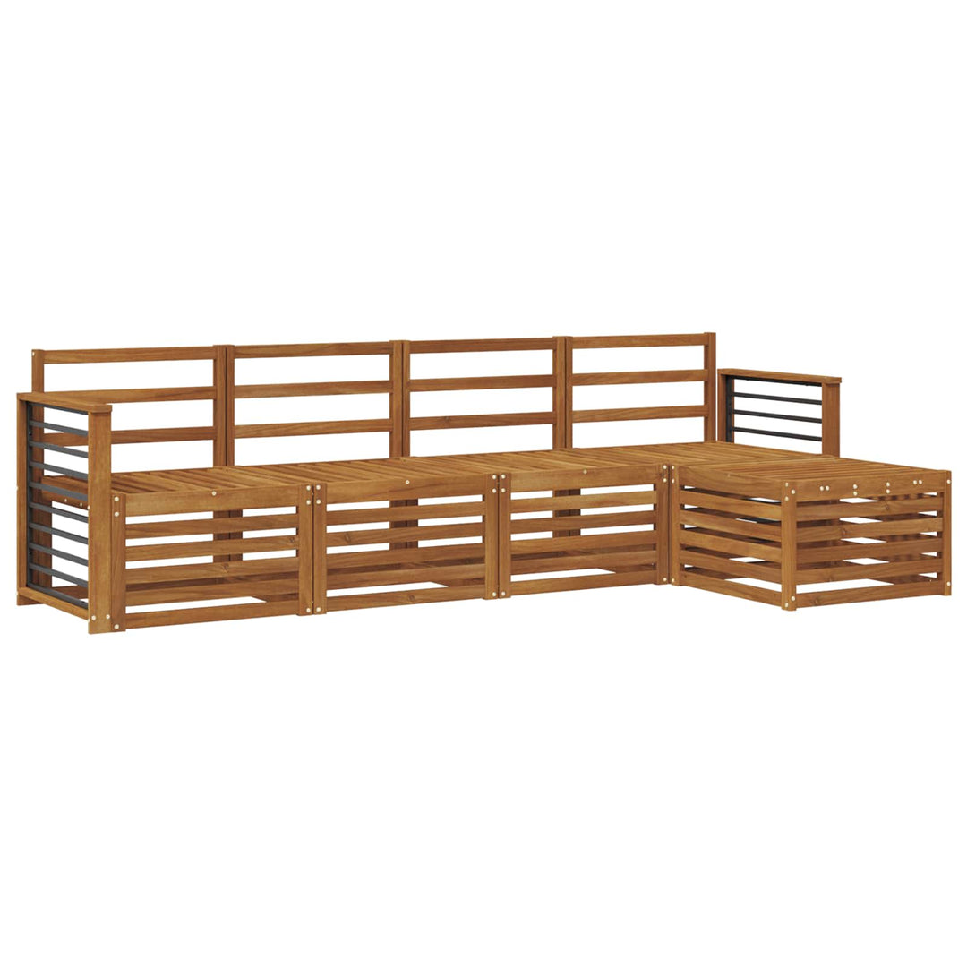 Sofasæt 5 pcs Naturfarvet Massivt Akacietræ