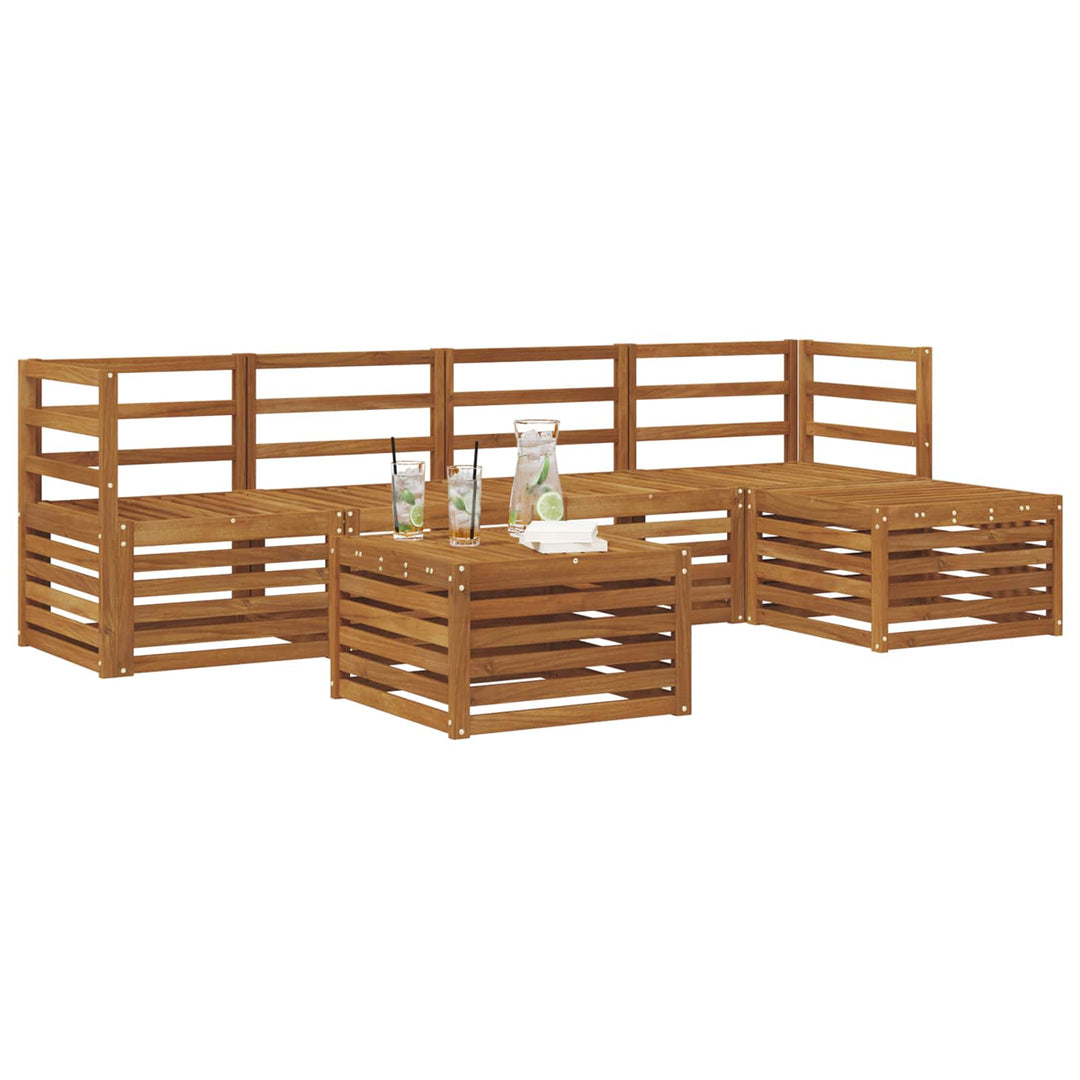 Udendørs sofagruppe 6 pcs Naturfarvet