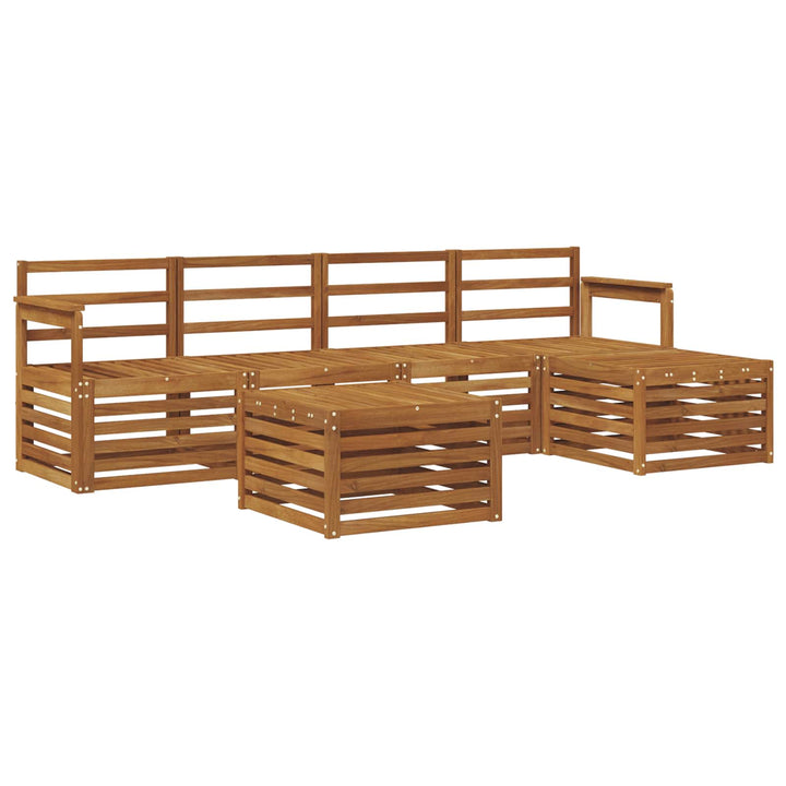 Udendørs sofagruppe 6 pcs Naturfarvet