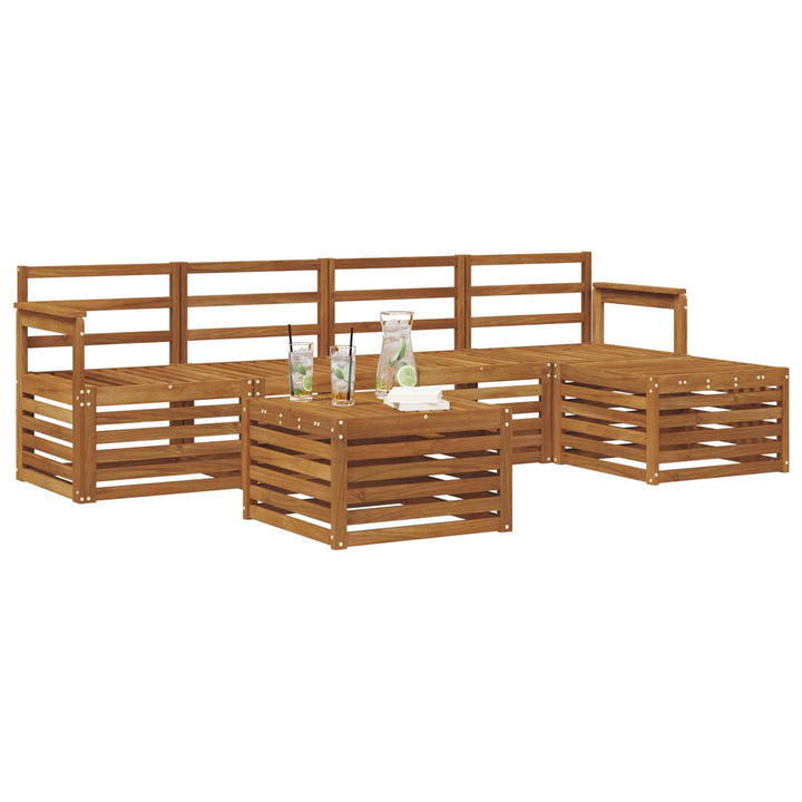 Udendørs sofagruppe 6 pcs Naturfarvet