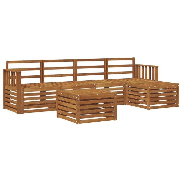Udendørs sofagruppe 6 pcs Naturfarvet