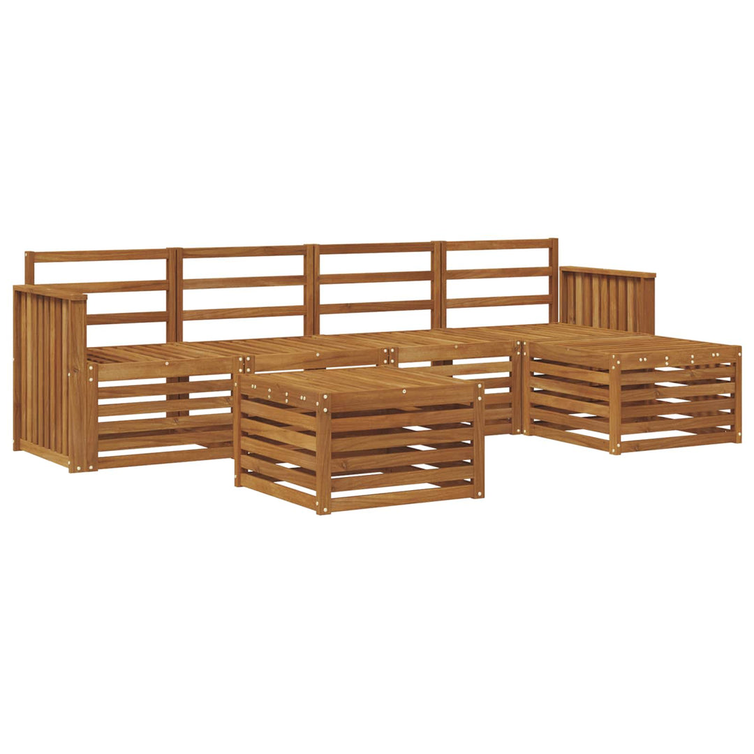 Udendørs sofagruppe 6 pcs Naturfarvet