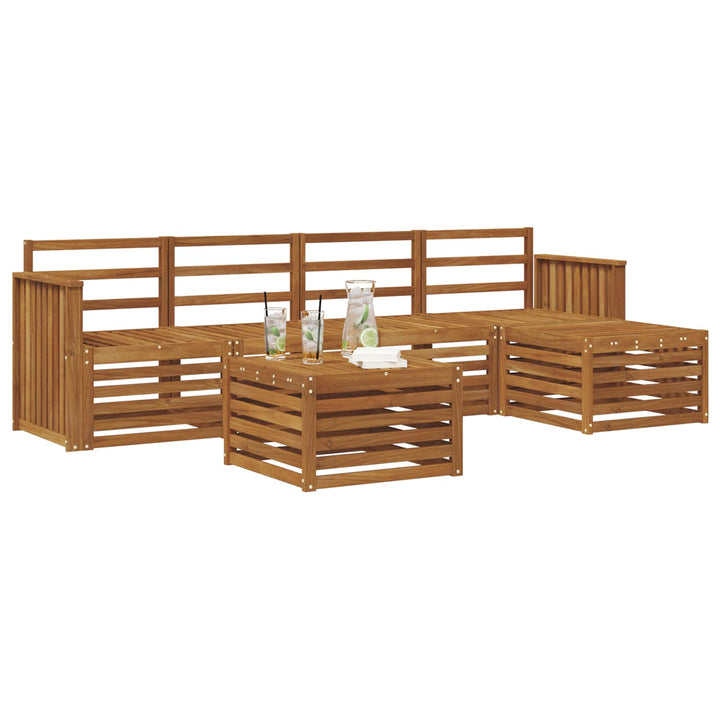 Udendørs sofagruppe 6 pcs Naturfarvet
