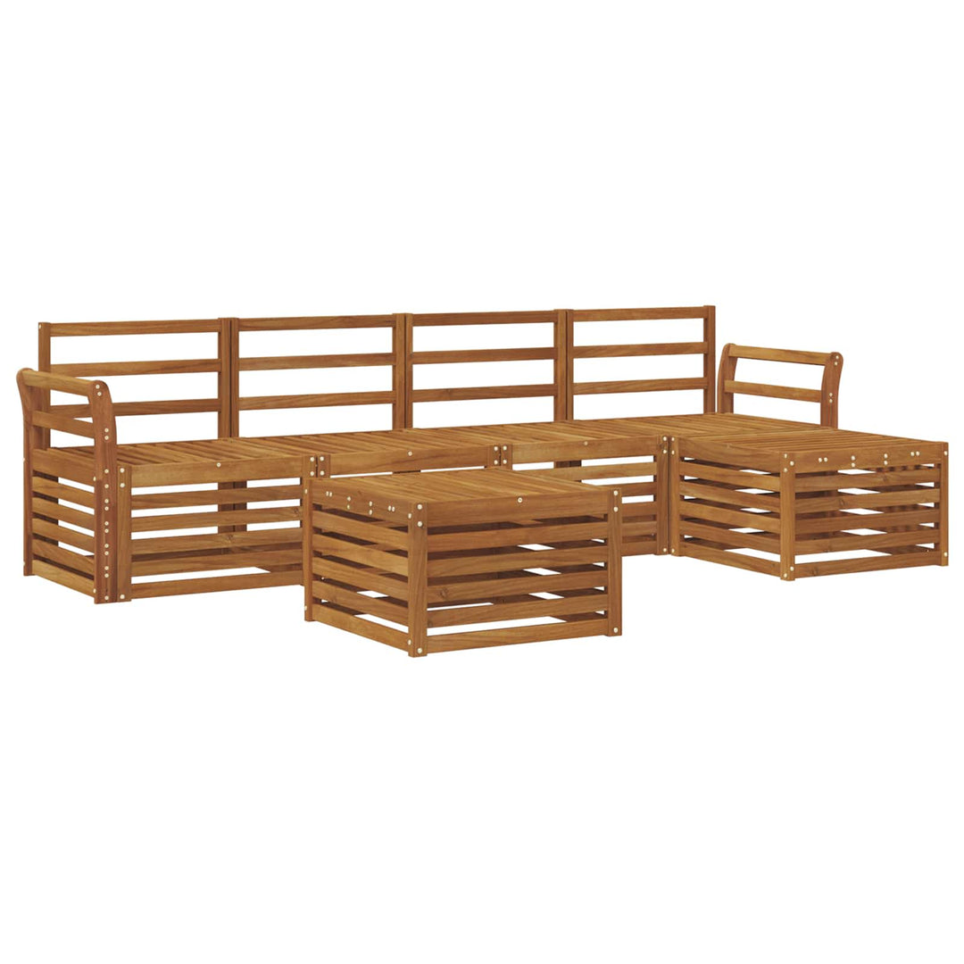 Udendørs sofagruppe 6 pcs Naturfarvet