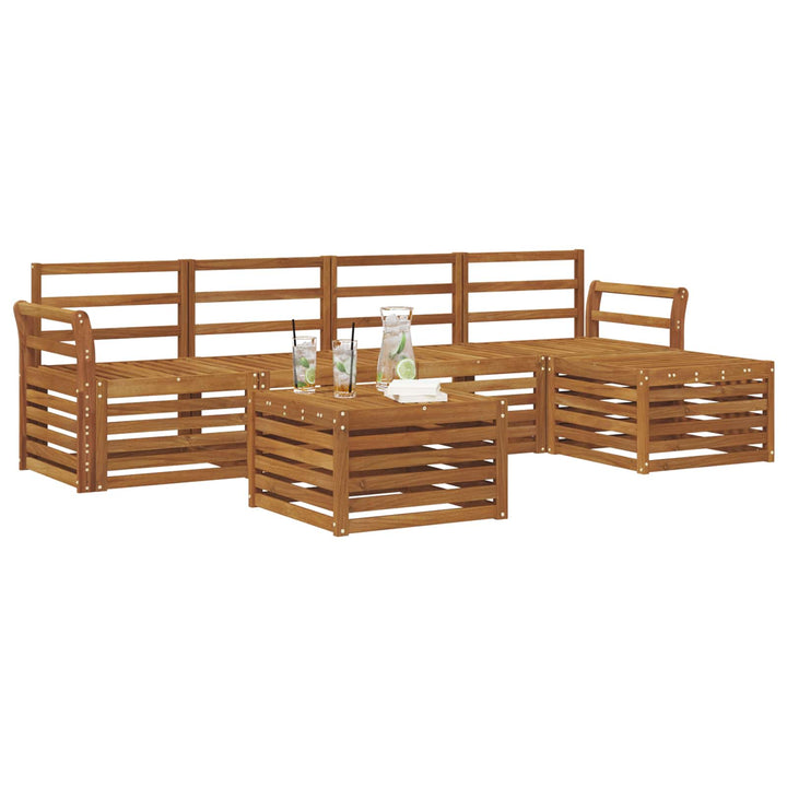 Udendørs sofagruppe 6 pcs Naturfarvet