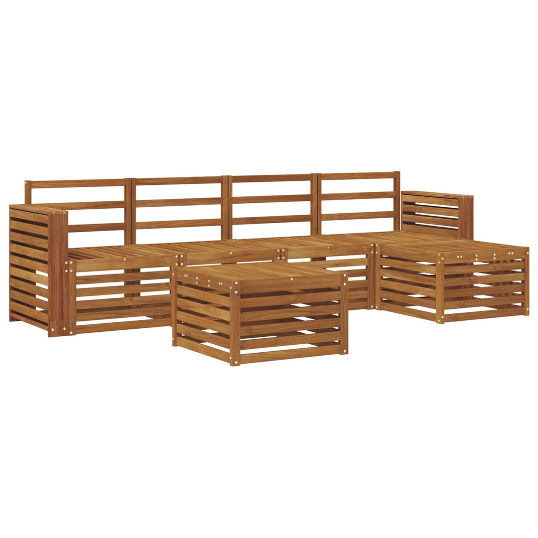 Udendørs sofagruppe 6 pcs Naturfarvet