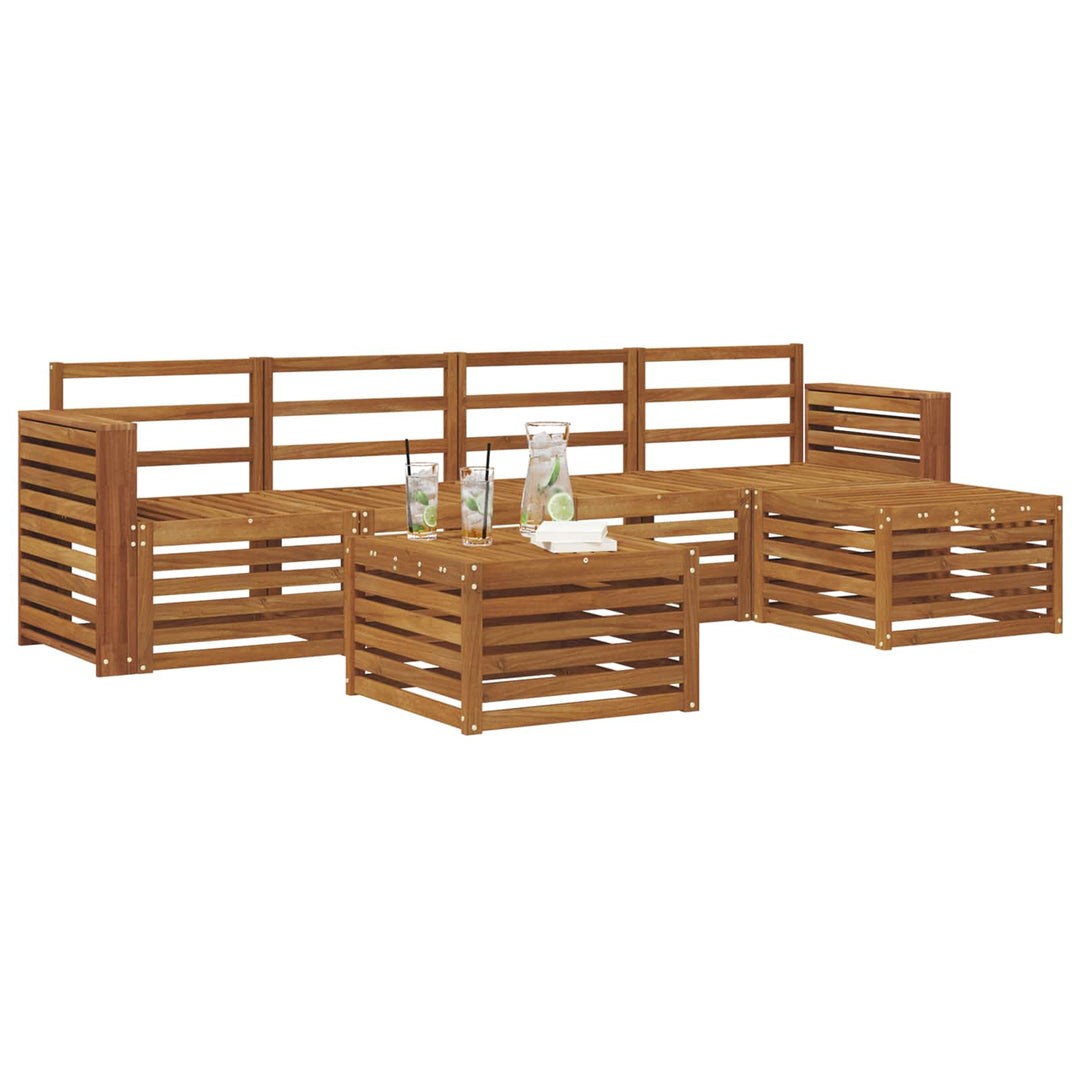 Udendørs sofagruppe 6 pcs Naturfarvet