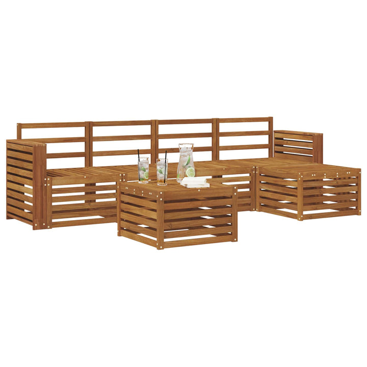Udendørs sofagruppe 6 pcs Naturfarvet