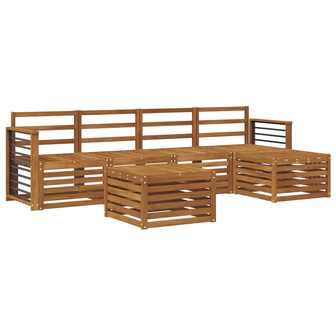 Sofasæt 6 pcs Naturfarvet Massivt Akacietræ