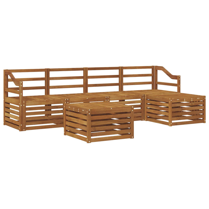 Udendørs sofagruppe 6 pcs Naturfarvet