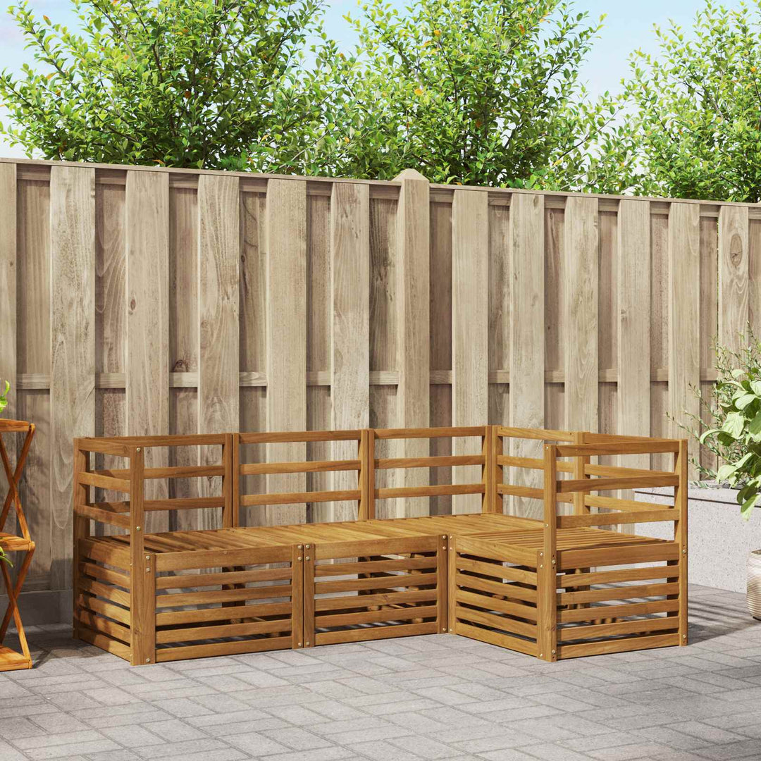 Sofasæt 4 pcs Naturfarvet Massivt Akacietræ