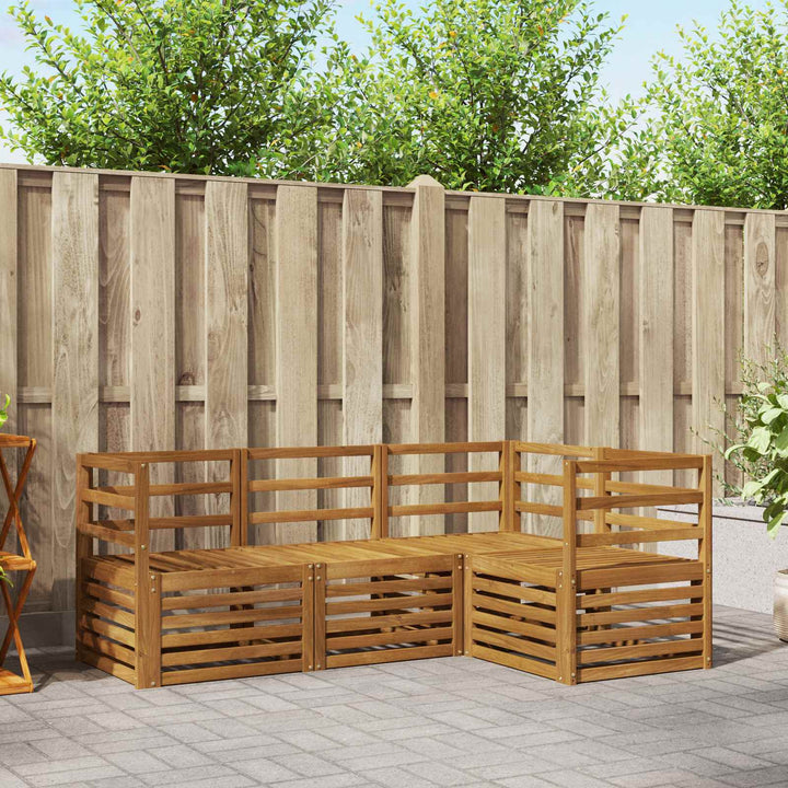 Sofasæt 4 pcs Naturfarvet Massivt Akacietræ