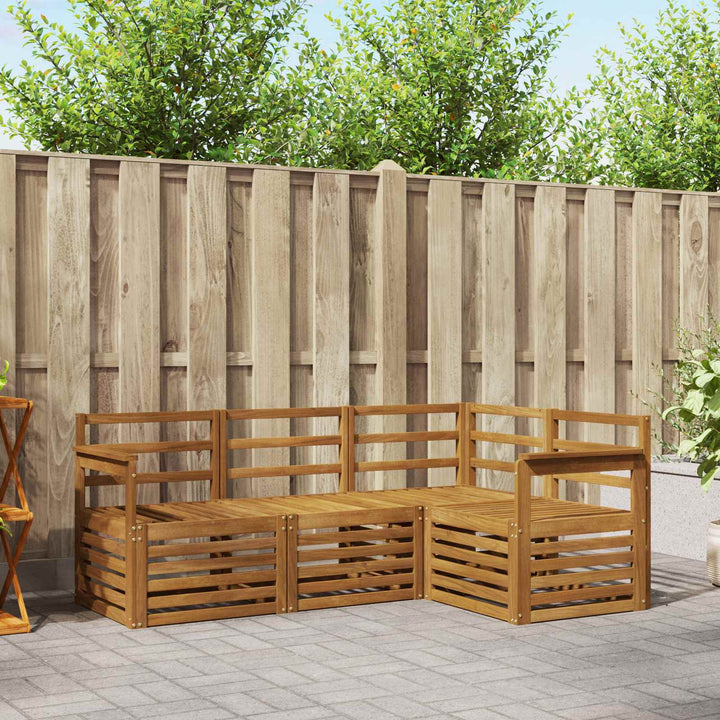 Sofasæt 4 pcs Naturfarvet Massivt Akacietræ