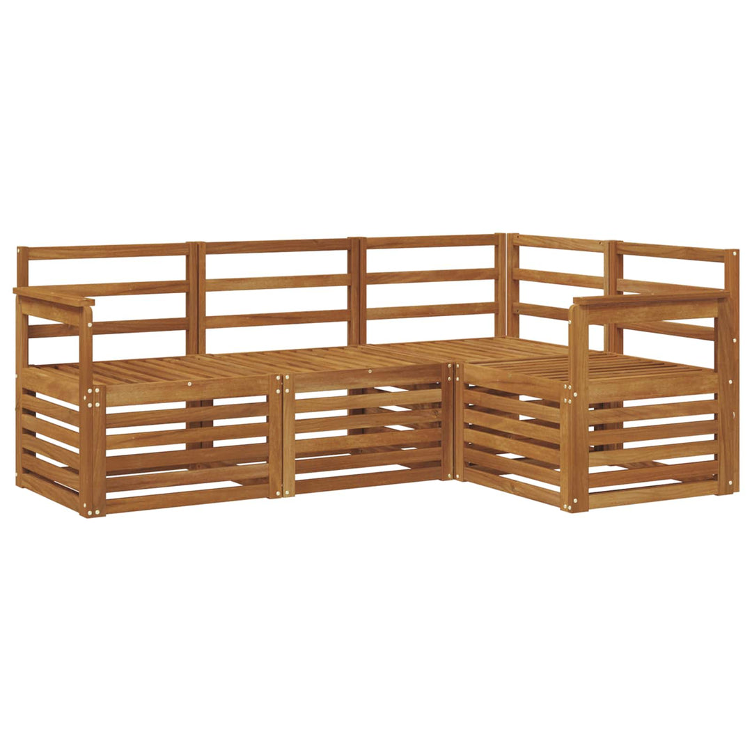 Sofasæt 4 pcs Naturfarvet Massivt Akacietræ