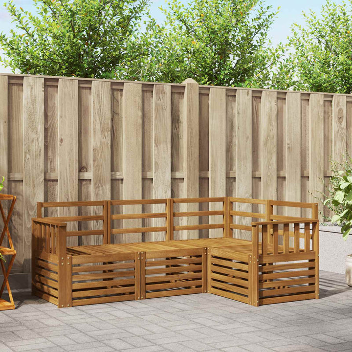 Sofasæt 4 pcs Naturfarvet Massivt Akacietræ