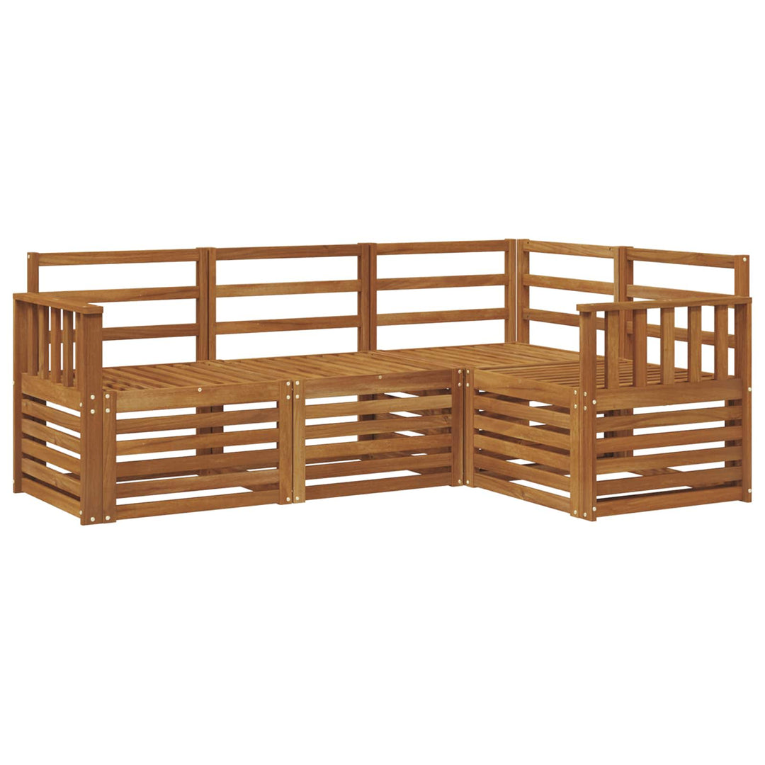 Sofasæt 4 pcs Naturfarvet Massivt Akacietræ