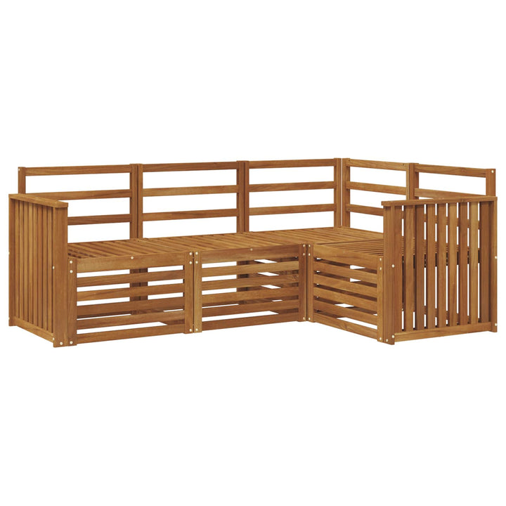 Sofasæt 4 pcs Naturfarvet Massivt Akacietræ