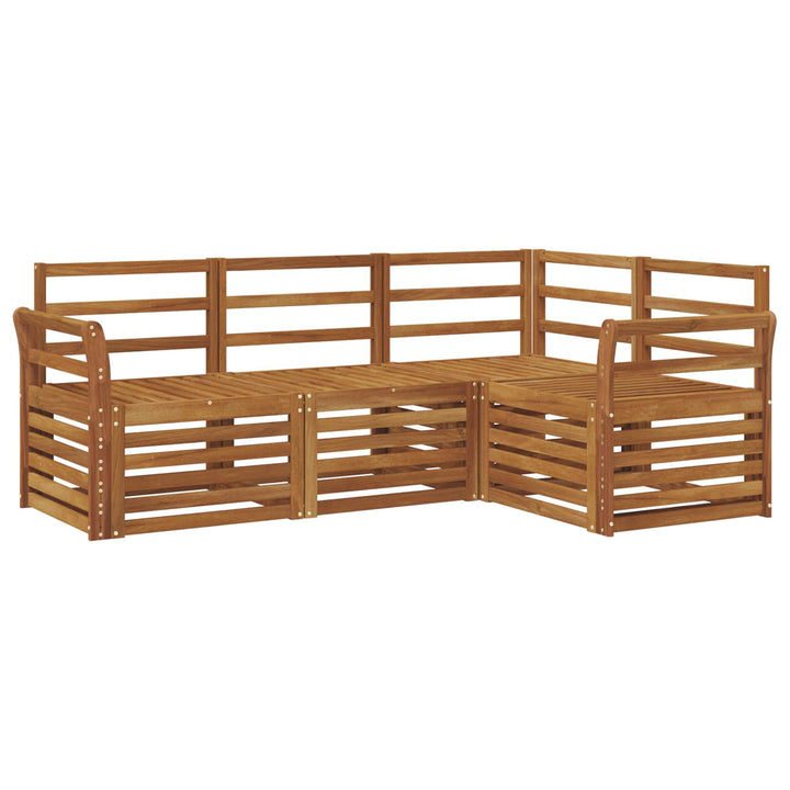 Sofasæt 4 pcs Naturfarvet Massivt Akacietræ