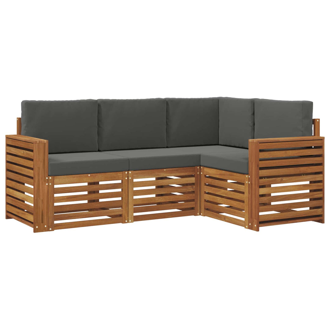 Udendørs sofagruppe 4 stk. Naturlig og Antracit Polyester