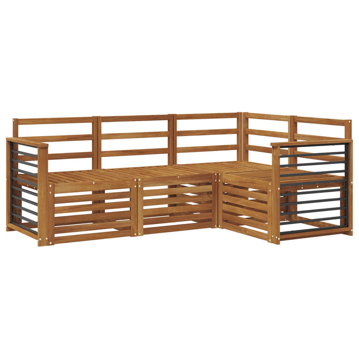 Udendørs sofagruppe 4 stk. Naturfarvet Polyester