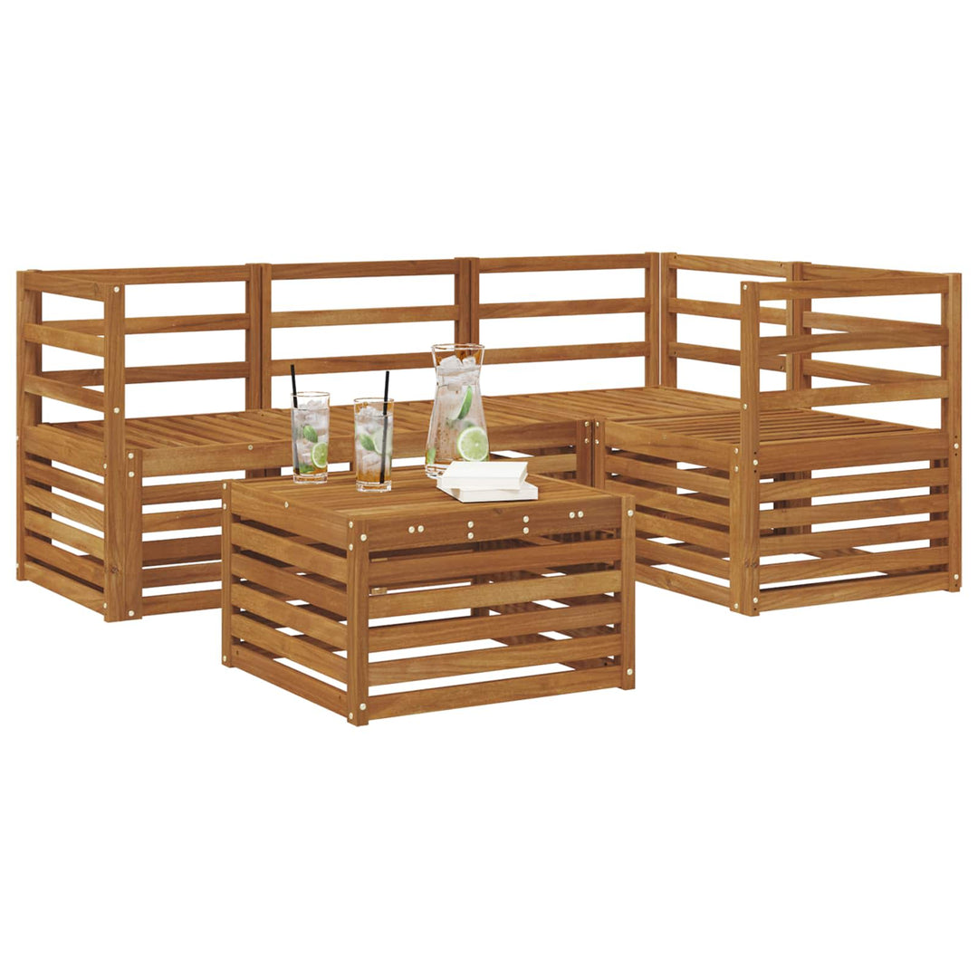 Udendørs sofagruppe 5 stk. Naturfarvet Polyester