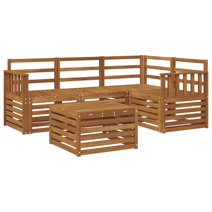 Udendørs sofagruppe 5 stk. Naturfarvet Polyester