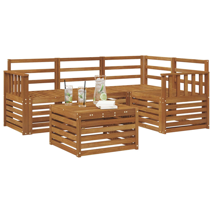 Udendørs sofagruppe 5 stk. Naturfarvet Polyester