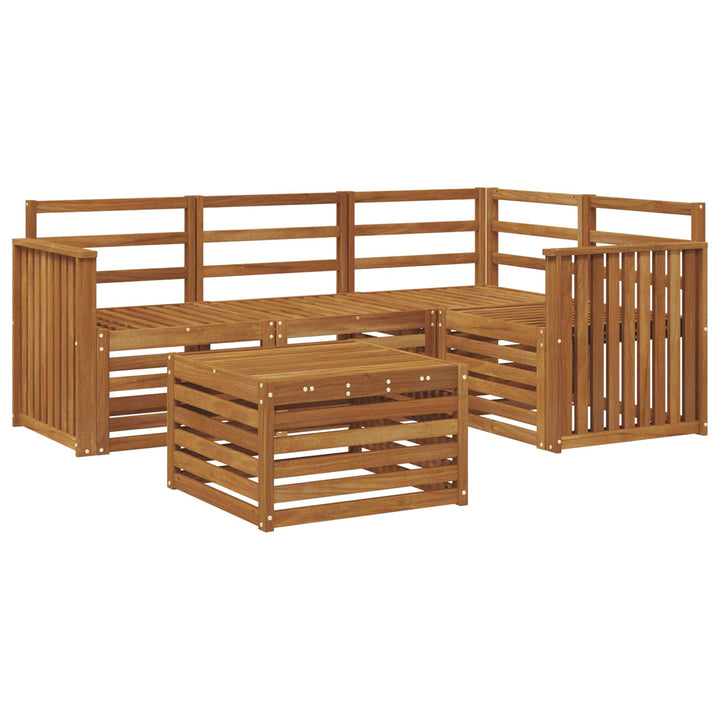 Udendørs sofagruppe 5 stk. Naturfarvet Polyester
