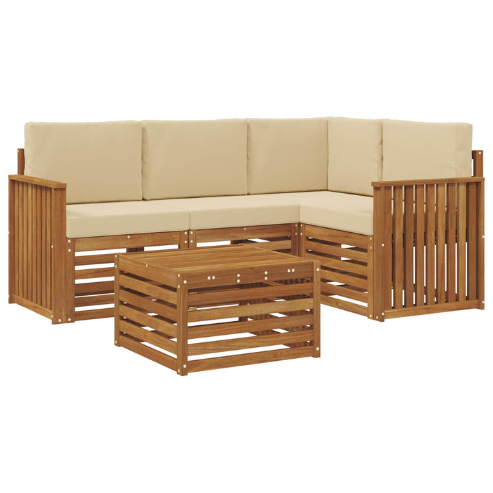 Udendørs sofagruppe 5 stk. Naturlig og Beige Polyester
