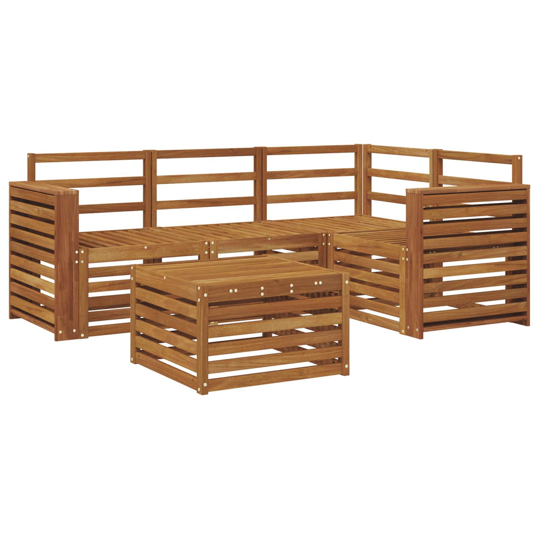 Udendørs sofagruppe 5 stk. Naturfarvet Polyester