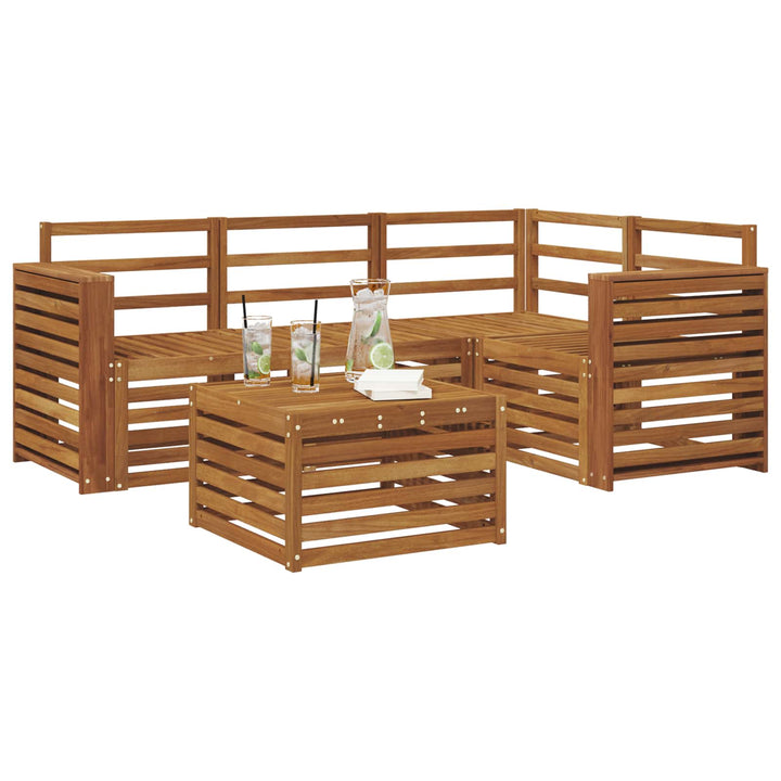 Udendørs sofagruppe 5 stk. Naturfarvet Polyester