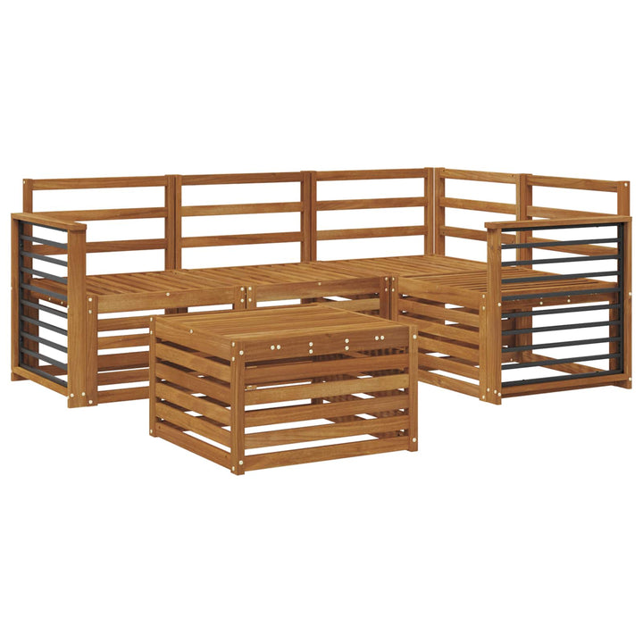 Udendørs sofagruppe 5 stk. Naturfarvet Polyester