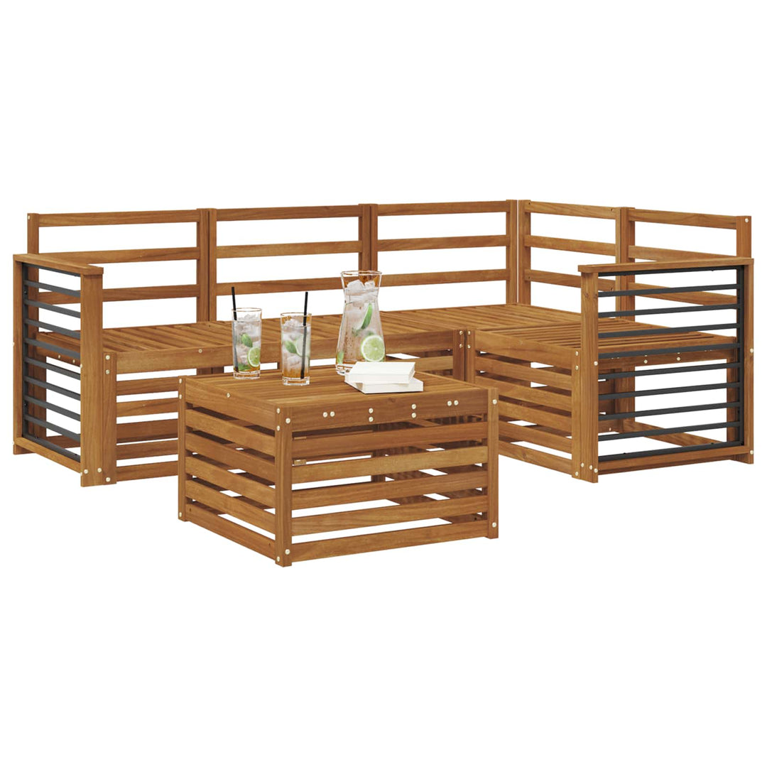 Udendørs sofagruppe 5 stk. Naturfarvet Polyester