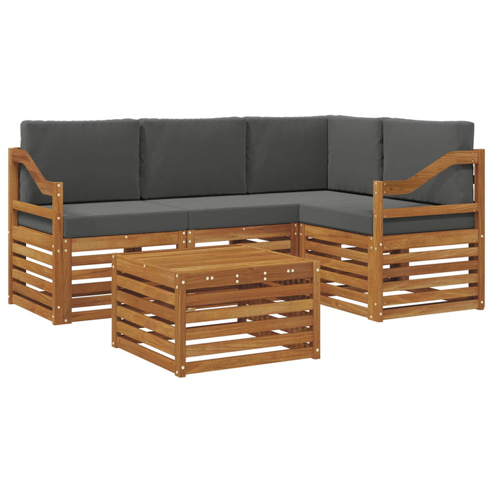 Udendørs sofagruppe 5 stk. Naturlig og Antracit Polyester